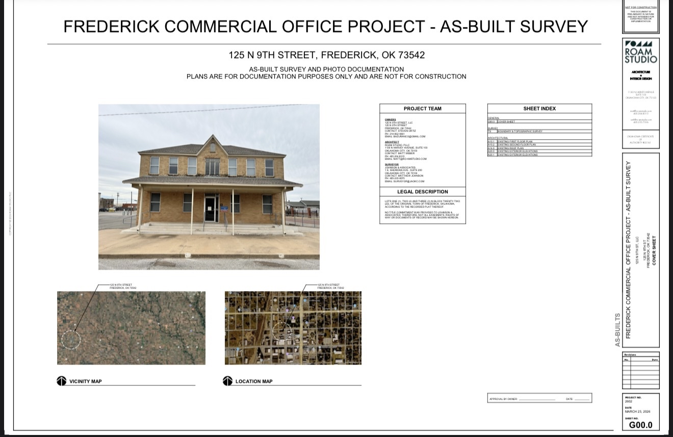 125 N 9th Street Frederick OK β As-Built Survey
